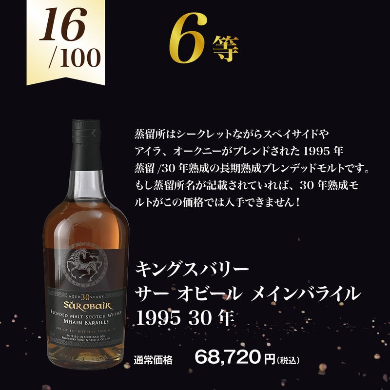 【第4弾】響30年が当たる！？プレミアムウイスキー福袋　6等③