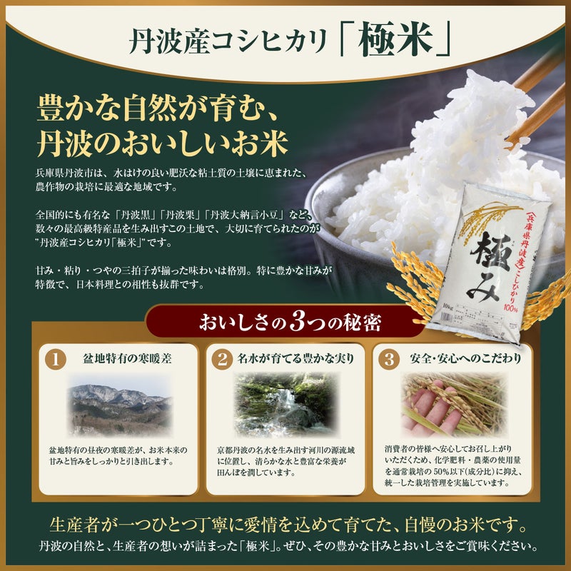 令和7年(2025年度)産】丹波産コシヒカリ 「極米」 10kg（1袋）極米について