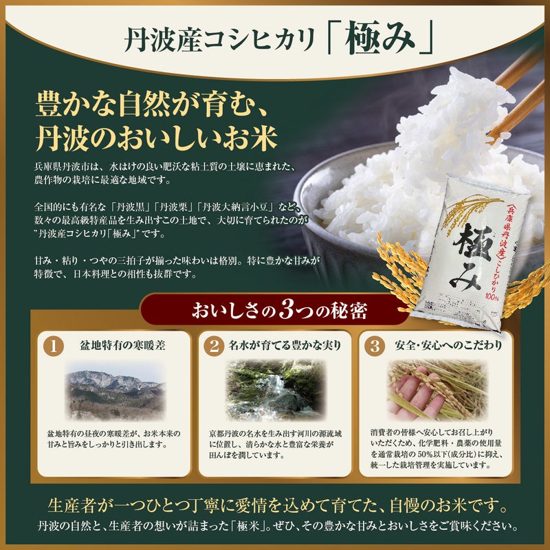 令和7年(2025年度)産】丹波産コシヒカリ 「極米」 10kg（1袋）極米について