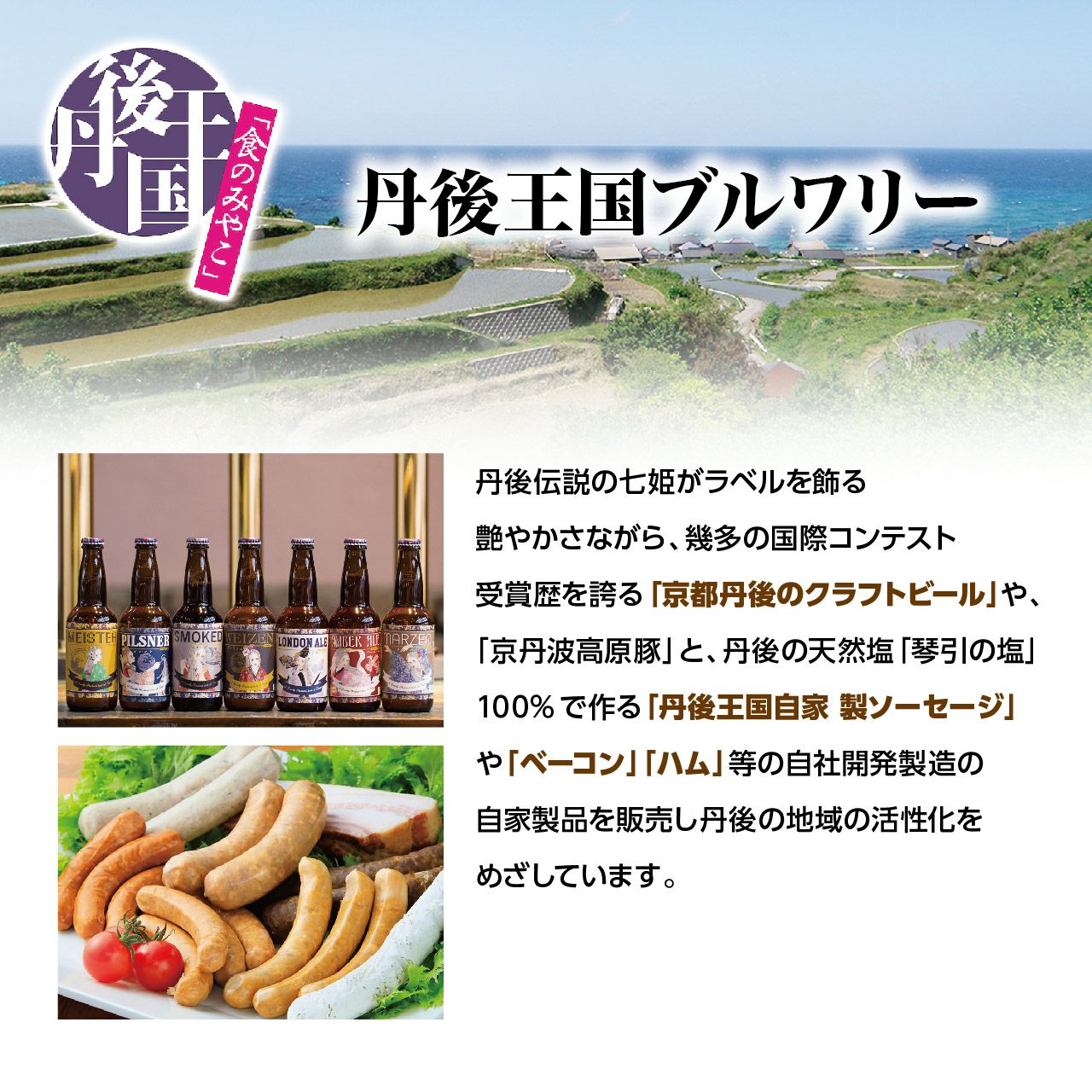 丹後王国ブルワリー】京都丹後クラフトビール2缶ソーセージ5種セット