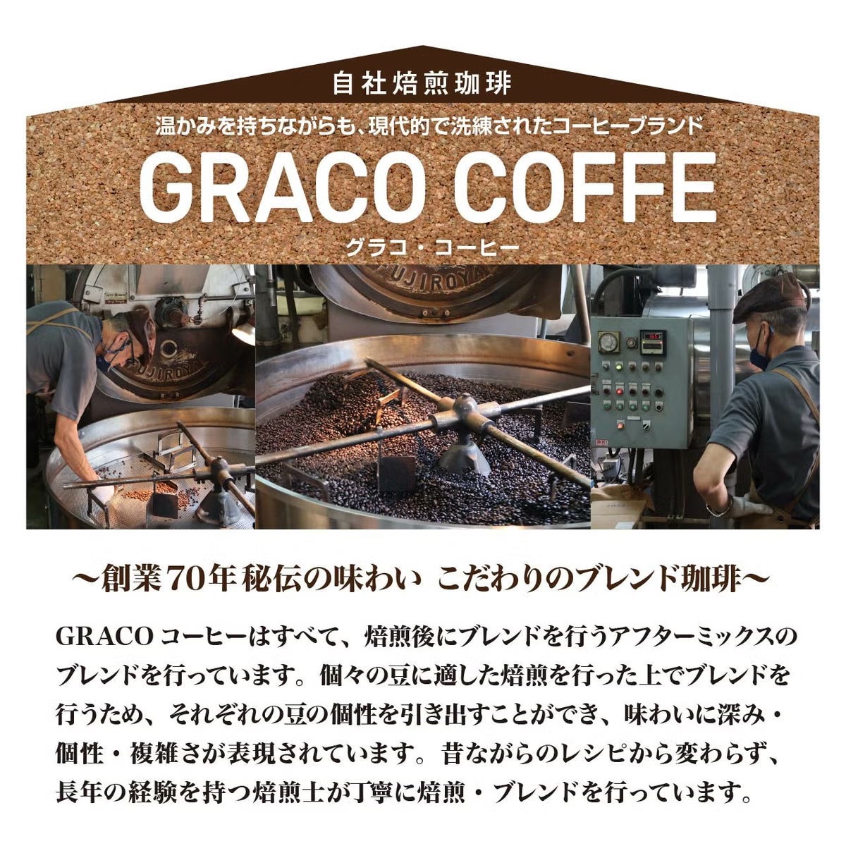 GRACO 310 オリジナルブレンド 粉 200g コーヒー焙煎説明